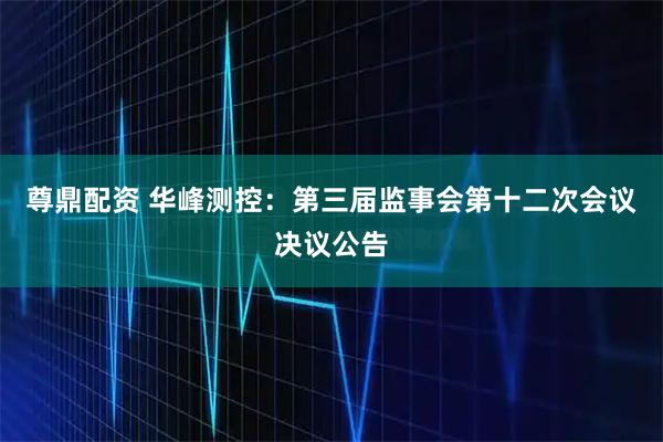 尊鼎配资 华峰测控：第三届监事会第十二次会议决议公告